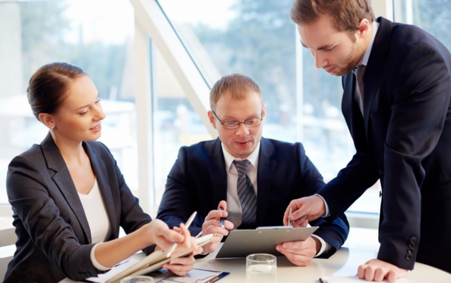 Professional consultation environment showing collaborative financial planning process
